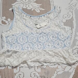 NWT Anthropologie White Lace Tank Top